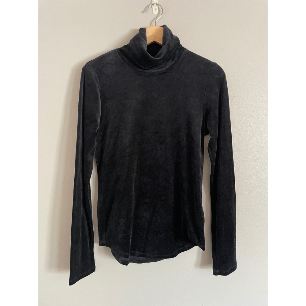 Majestic Filatures Turtleneck Top Womens 3 Black Cashmere Silk Blend Luxe Basic